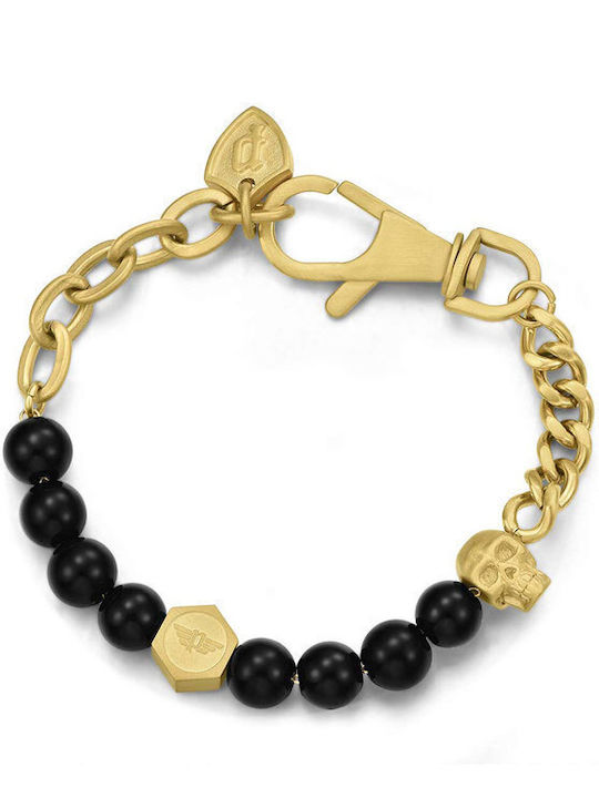 Police Bracelet Chain Vertex made of Steel Gold Plated