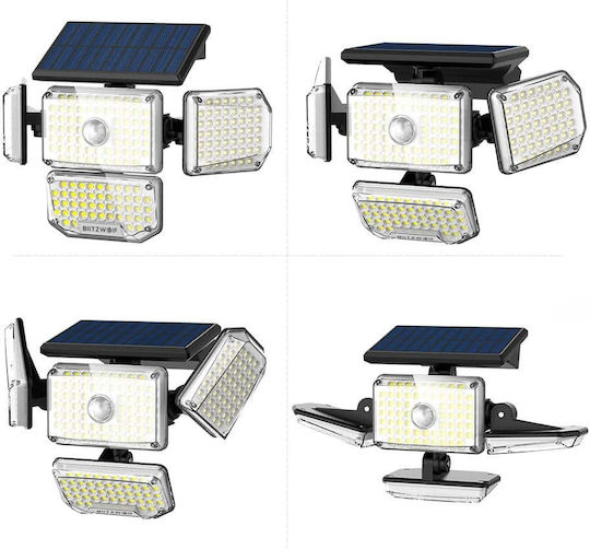 BlitzWolf Rezistent la apă Solar Proiector LED 1.265W Alb Rece 6500K cu Senzor de Mișcare și Fotocelulă IP65