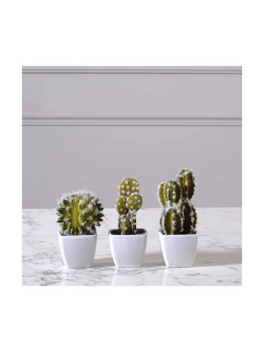 Supergreens Artificial Plant in Small Pot Cactus Green 14cm 1pcs