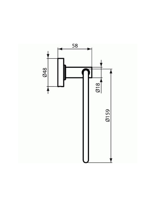 Ideal Standard Iom Single Wall-Mounted Bathroom Ring Silver