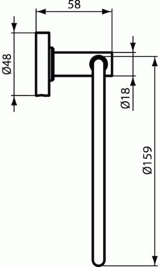 Ideal Standard Iom Κρίκος Μπάνιου Μονός Ασημί