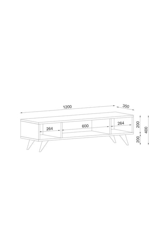 TV Stand Samos Natural L120xD35xH40cm