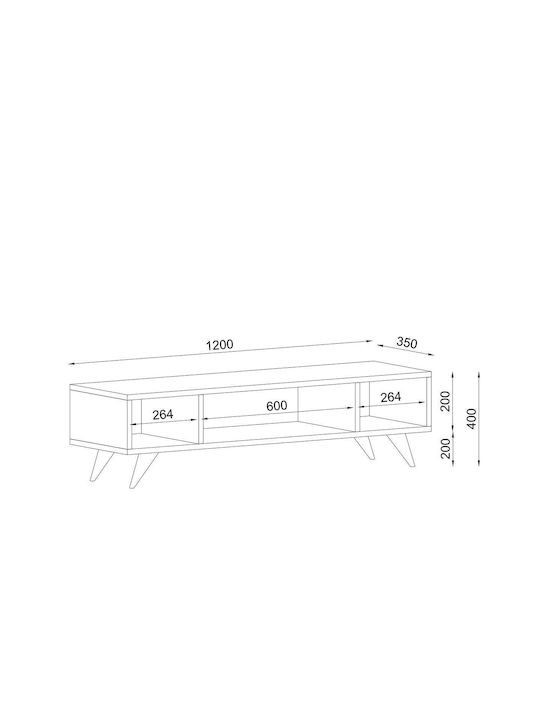 TV Stand Samos Natural Brown Cordoba M120xD35xH40cm
