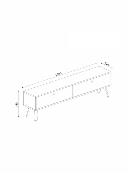 TV Stand Drima Natural and Black M160xD30xH45cm