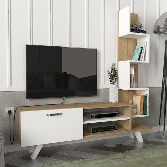 Keros Living Room TV Unit Natural L150xW30xH132cm