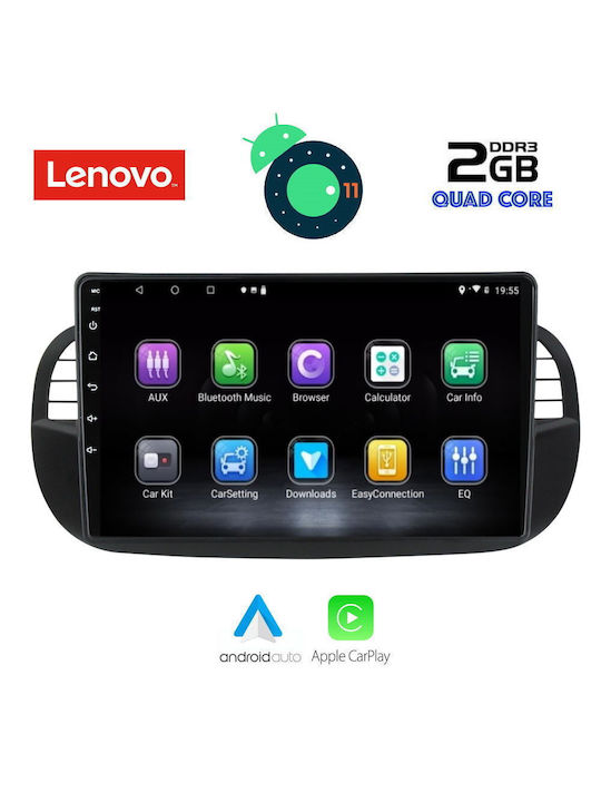 Lenovo Sistem Audio Auto pentru Fiat 500 Audi A7 2007-2015 (Bluetooth/USB/AUX/WiFi/GPS/Apple-Carplay) cu Ecran Tactil 9"