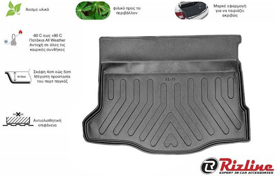 Rizline Trunk Mats Tray Type 1pcs from Rubber for Honda Jazz Black