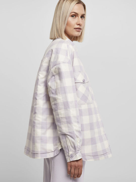 Дамско Проверено White Sand/Soft Lilac Overshirt Oversized