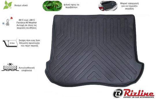 Rizline Kofferraummatten Wannenartig 1Stück aus TPE für Jeep Großer Cherokee 2005-2011 Schwarz