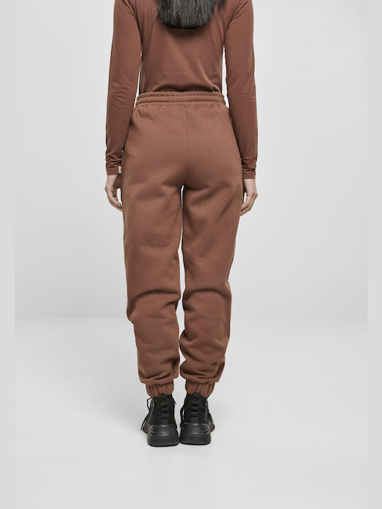 Urban Classics Damen-Sweatpants Jogger Braun Vlies