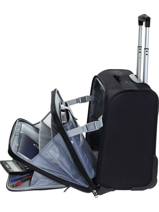 Diplomat ZC6019 Cabin Travel Suitcase Fabric Black with 2 Wheels Height 46cm 6019-45