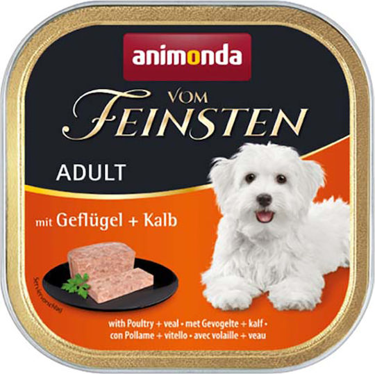 Animonda Vom Feinsten Adult Wet Food Dogs in Trays with Beef and Poultry Grain-Free 150gr