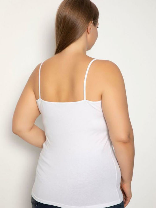SI Cu Bretele Bumbac Alb Tricou pentru femei
