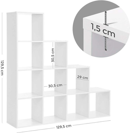 Βιβλιοθήκη Λευκό 129.5x29x129.5εκ.
