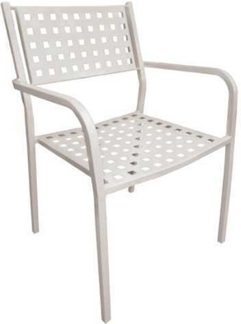 Scaun de exterior Metalic Caprice Alb 54x51x84cm