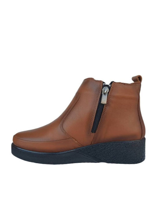 Aerostep Leder Damen Knöchelstiefel Tabac Braun