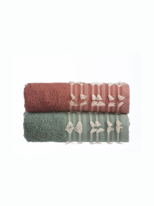 Nef-Nef Homeware 3pc Bath Towel Set Lilian 031435 Terra Weight 500gr/m²