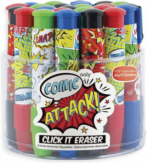 Ooly Eraser for Pencil and Pen Click Comic Attack (Μiscellaneous Designs/Colors) 1pcs