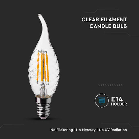 V-TAC LED Bulb 4W 118mm for Socket E14 Natural White 400lm