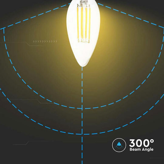 V-TAC LED Bulb 4W 98mm for Socket E14 and Shape C35 Cool White 400lm
