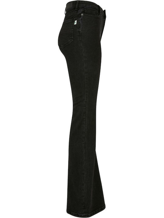 Women's Jeans Pants High Rise Flared Black