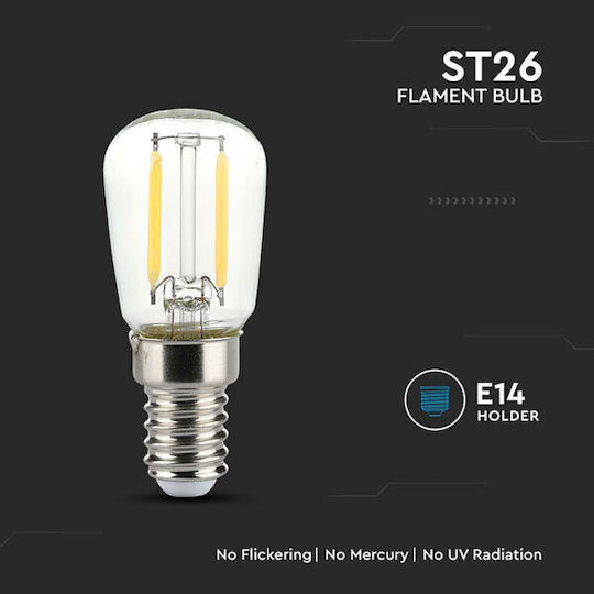V-TAC LED крушка 2W за фасунга E14 и форма ST26 Топло бяло 200лм