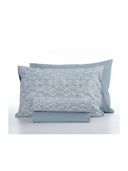 Nef-Nef Homeware Set cuvertură de pat Bumbac Simplă cu față de pernă 170x240 Wisely 031549 Denim