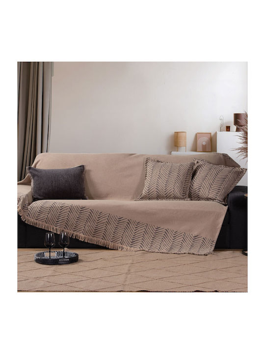 Nef-Nef Homeware Three-Seater Sofa Throw Marty 170x300cm Beige 032315