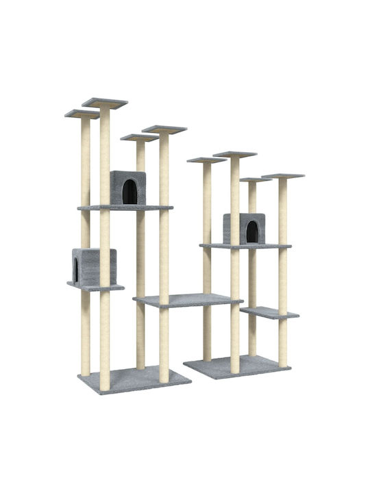 vidaXL Cat Scratching Post Cat Tree In Gray Colour with Height 174 cm