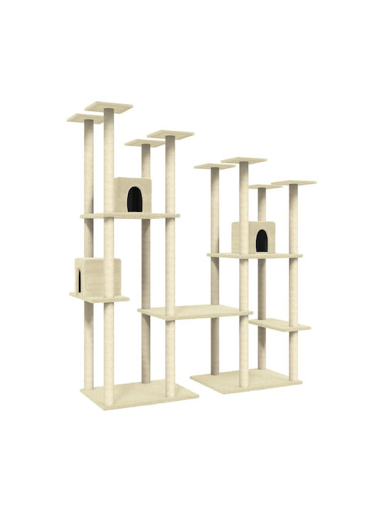 vidaXL Cat Scratching Post Cat Tree In Beige Colour with Height 174 cm