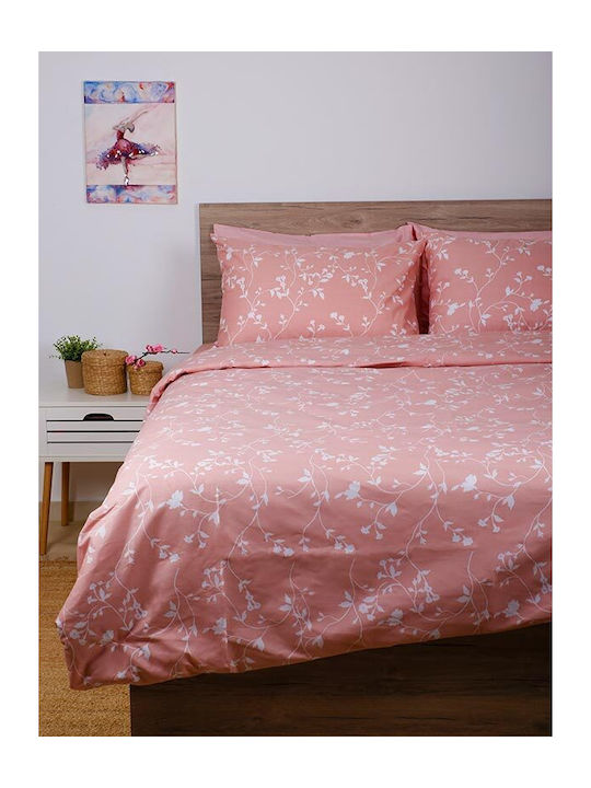 Sunshine Παπλωματοθήκη Βαμβακερή Διπλή 200x250 Cotton Feelings 924 Pink