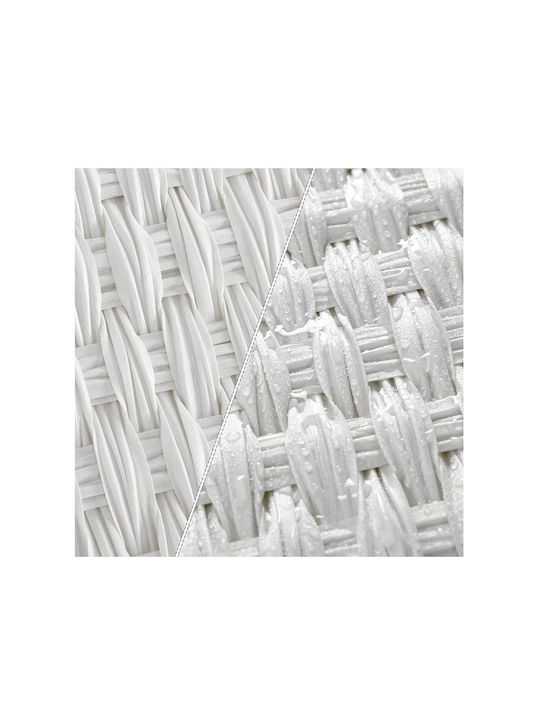 Songmics Laundry Basket Wicker Folding with Cap 46x33x60cm White