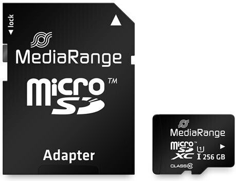 MediaRange microSDXC 256GB Class 10 U1 UHS-I with Adapter