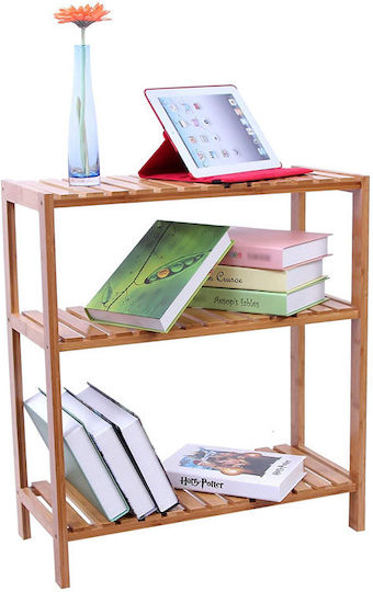 Songmics Floor Bathroom Shelf Bamboo with 3 Shelves 60x26x66cm Brown