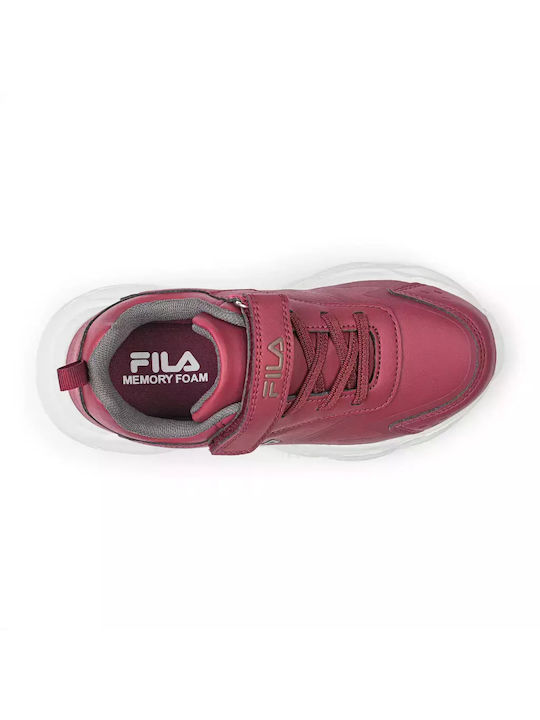 Fila Memory Abel Kids Sneakers with Scratch Burgundy