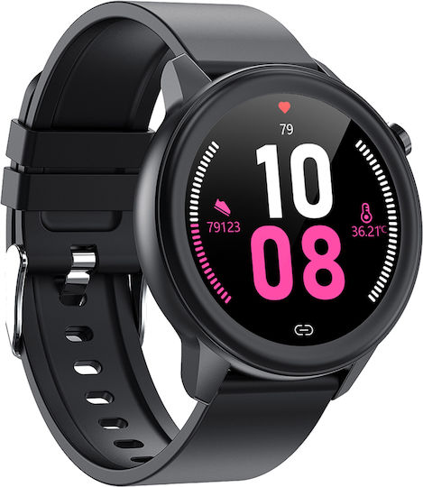 Aiwa SW-500 Smartwatch με Παλμογράφο (Μαύρο)