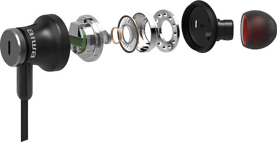 Aiwa ESTBTN-880 In-ear Bluetooth Handsfree Ακουστικά με Αντοχή στον Ιδρώτα Μαύρα