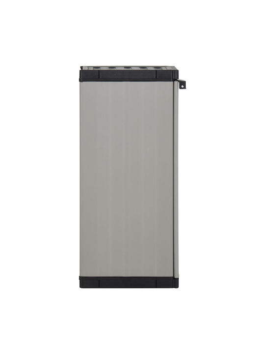 Single-Leaf Plastic Cabinet with Locking Capability with 1 Shelf Suitable for Small Spaces Grey 35x40x85 cm