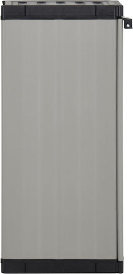 Single-Leaf Plastic Cabinet with Locking Capability with 1 Shelf Suitable for Small Spaces Grey 35x40x85 cm