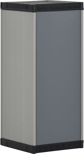 Single-Leaf Plastic Cabinet with Locking Capability with 1 Shelf Suitable for Small Spaces Grey 35x40x85 cm