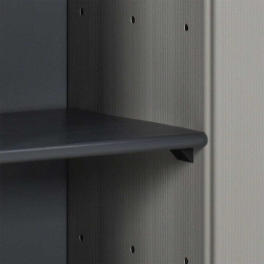 Single-Leaf Plastic Cabinet with Locking Capability with 1 Shelf Suitable for Small Spaces Grey 35x40x85 cm