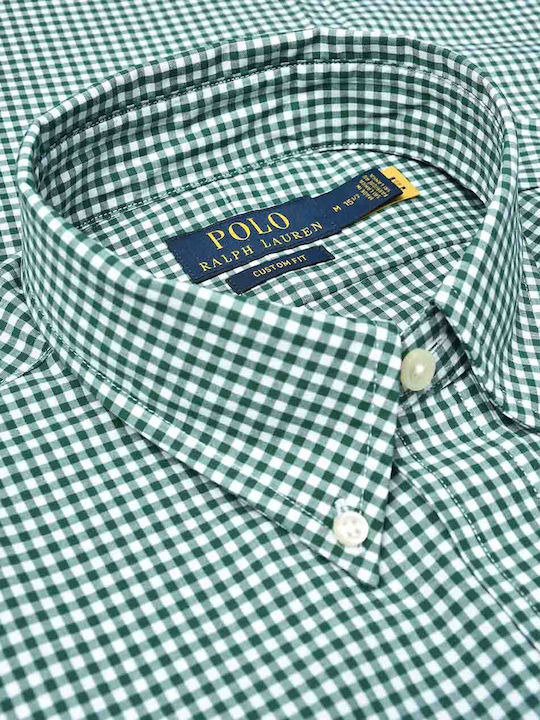 Ralph Lauren Men's Shirt Long Sleeve Cotton Checked Green