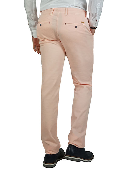 Dario Beltran Men's Cotton Pants Salmon Slim Fit (P840) (100% Cotton)