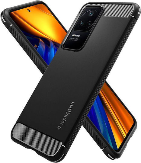 Spigen Rugged Armor Back Cover Σιλικόνης 2mm Matte Black (Poco F4 5G)