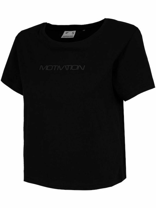 4F Women's Athletic Oversized T-shirt Black