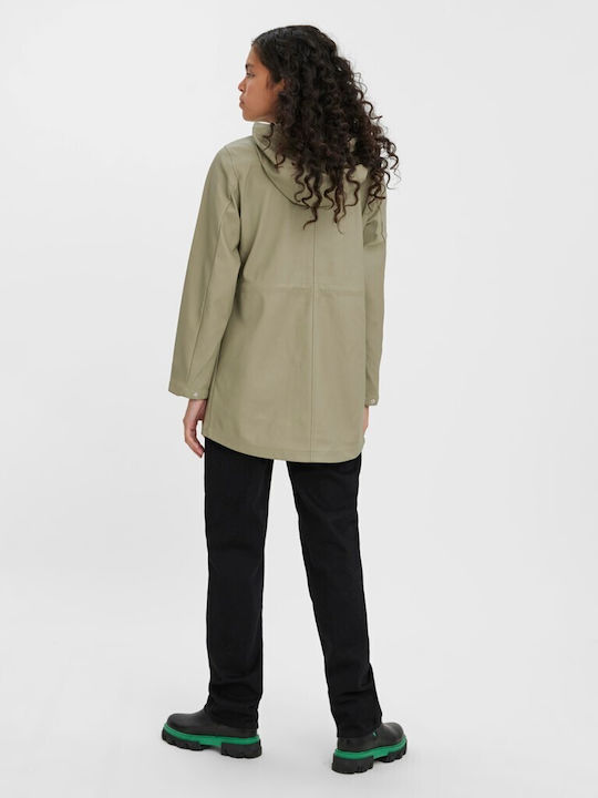 Vero Moda Scurt Jachetă de femei tip parka pentru primăvară/toamnă Olive