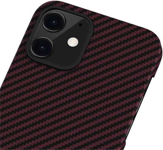 Pitaka Aramid MagEZ Back Cover Aramid Fiber 0.65mm Black / Red Twill (iPhone 12)