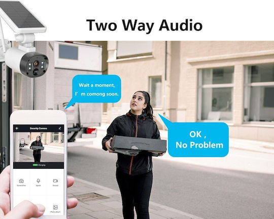 HFWS IP Surveillance Camera Wi-Fi Full HD 1080p Waterproof Battery Powered with Two-Way Communication