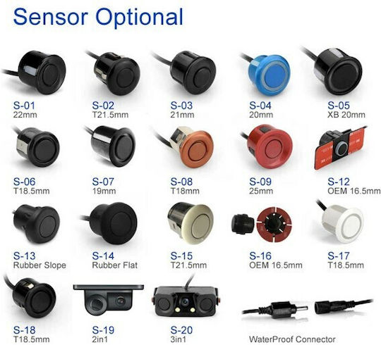 Car Parking System Mirror and 4 Sensors in Black Color