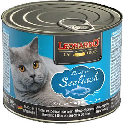 Leonardo Κονσέρβα Nasses Katzenfutter für Katze in Dose mit Fisch 200gr 07451